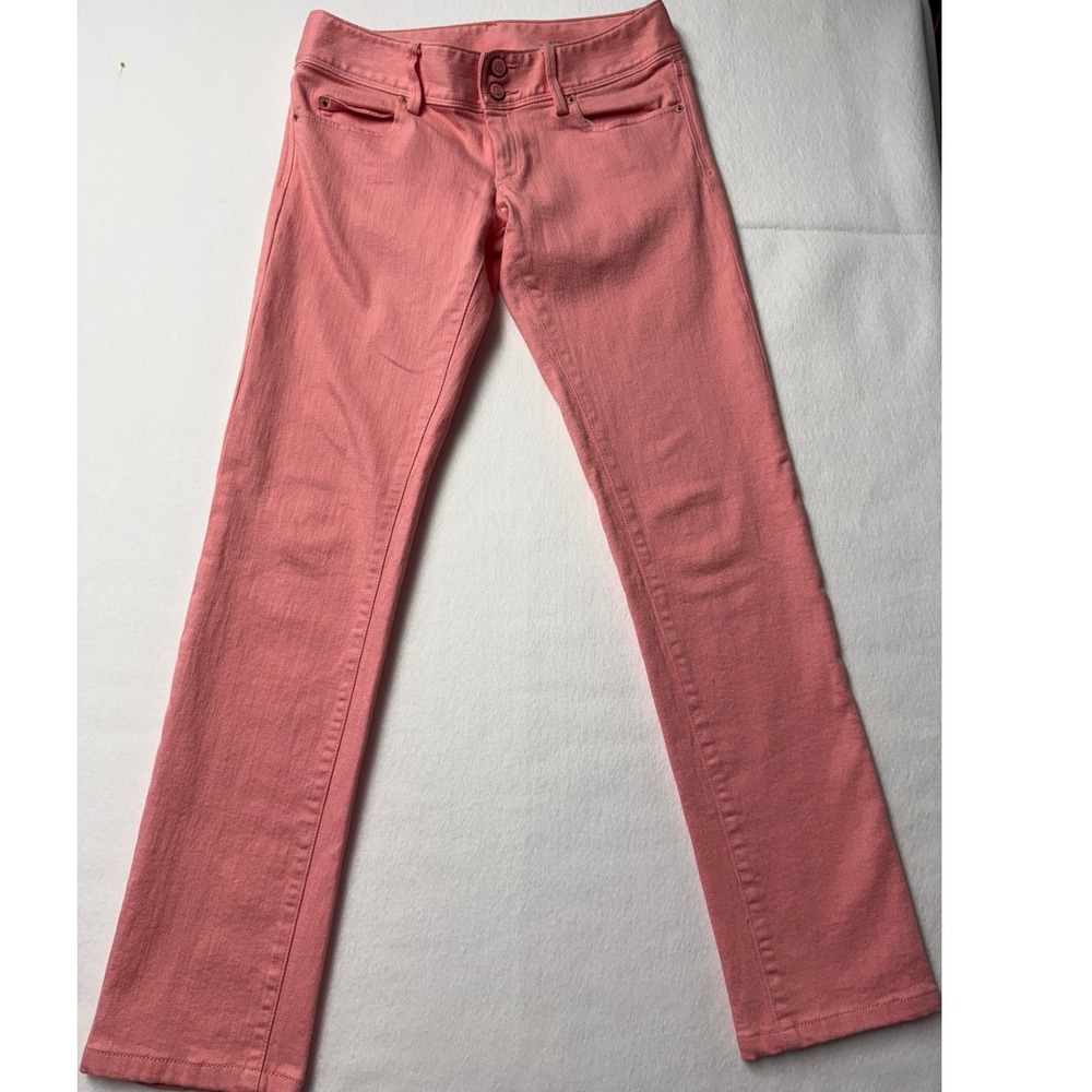 Lilly Pulitzer Worth Straight Jean Coral Stretch Denim Womens Size 2 Preppy